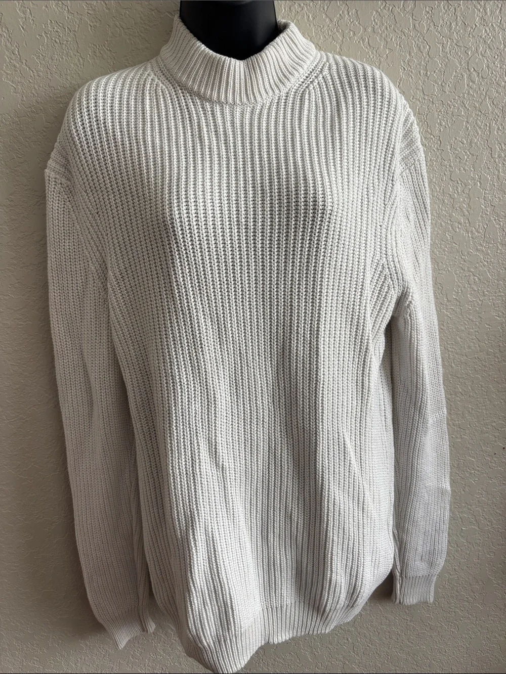 Zara Cream Ribbed Turtleneck Sweater